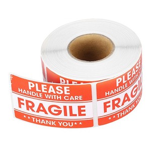 500pcs/roll Fragile label sticker Handle warning stickers carefully