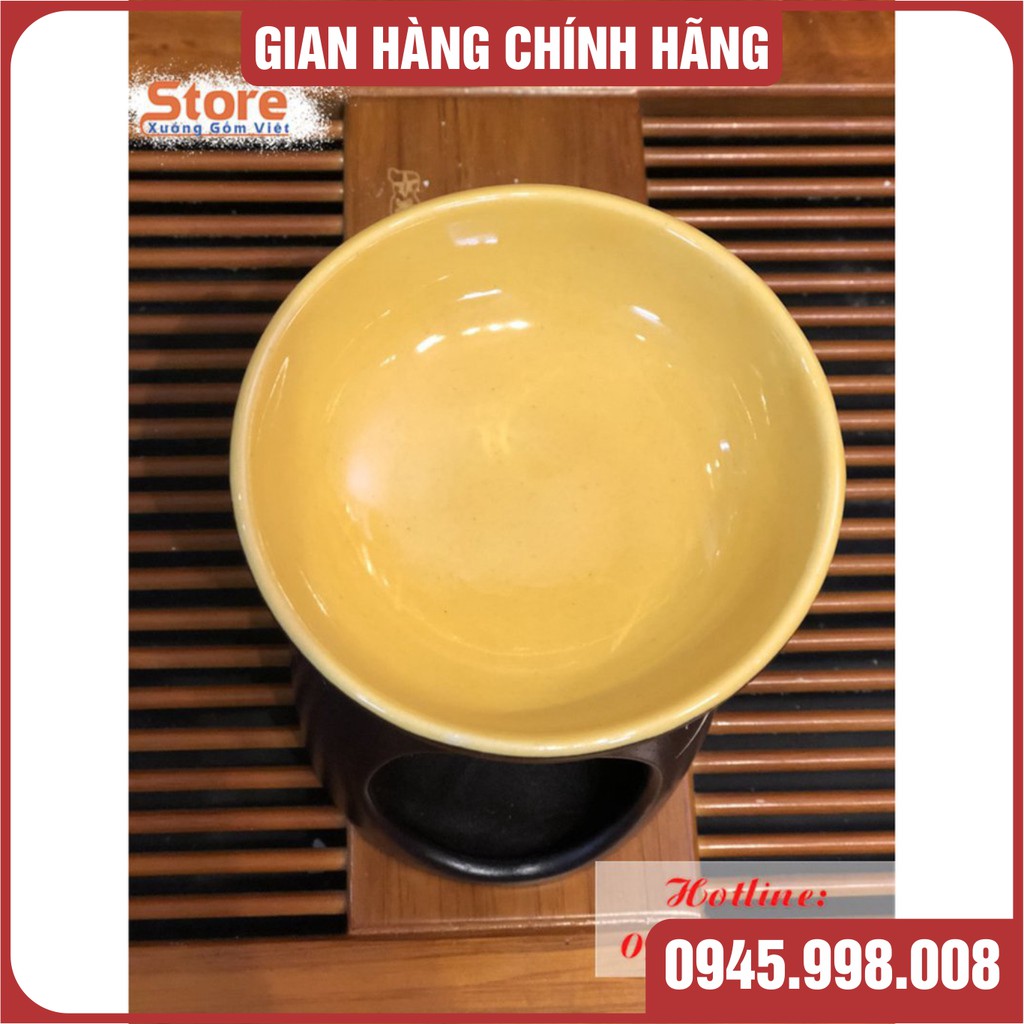 Đèn xông tinh dầu bằng nến, sản phẩm làm từ gốm Bát Tràng cao cấp cao 13cm, nhiều màu thỏa lựa chọn - XƯỞNG GỐM VIỆT