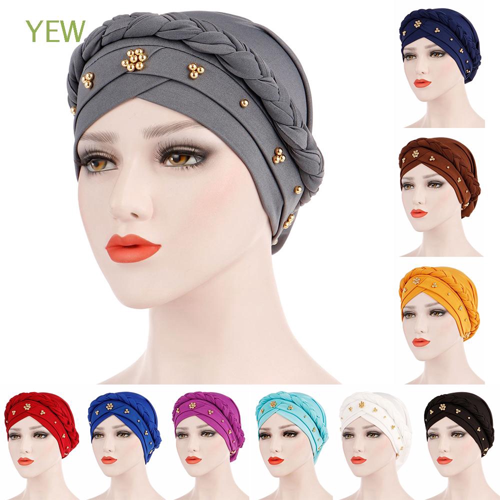 Mũ khăn xếp trùm đầu vải lụa co giãn dành cho nữ