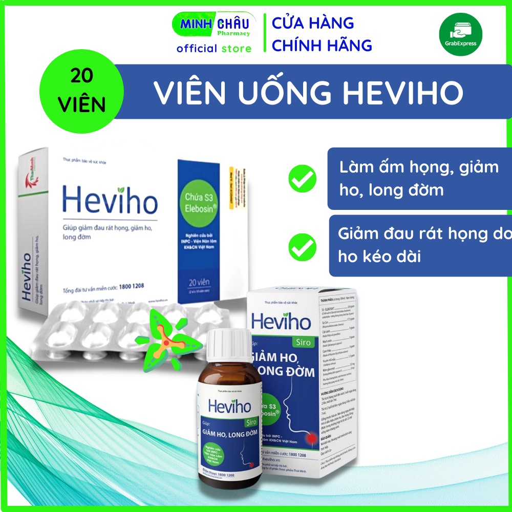 Viên Uống Heviho Giúp Giảm Viêm Đường Hô Hấp Cấp Và Mạn Tính (Hộp 20 Viên và Siro 100ml)