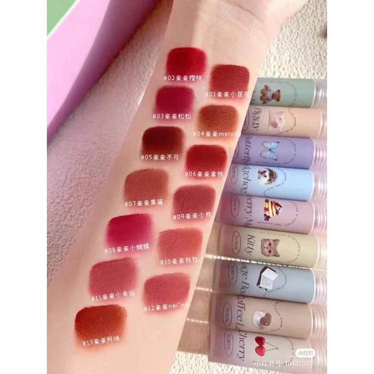 FLORTTE Son môi nhung lì chống dính tông màu trẻ trung