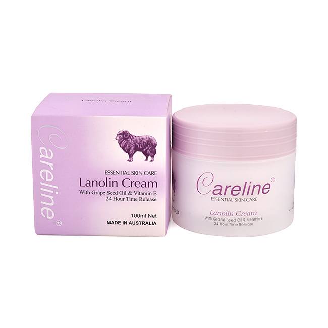 Kem dưỡng ẩm mỡ cừu (tím), nhau thai cừu (cam) Careline Lanolin/Placenta Cream (ÚC)
