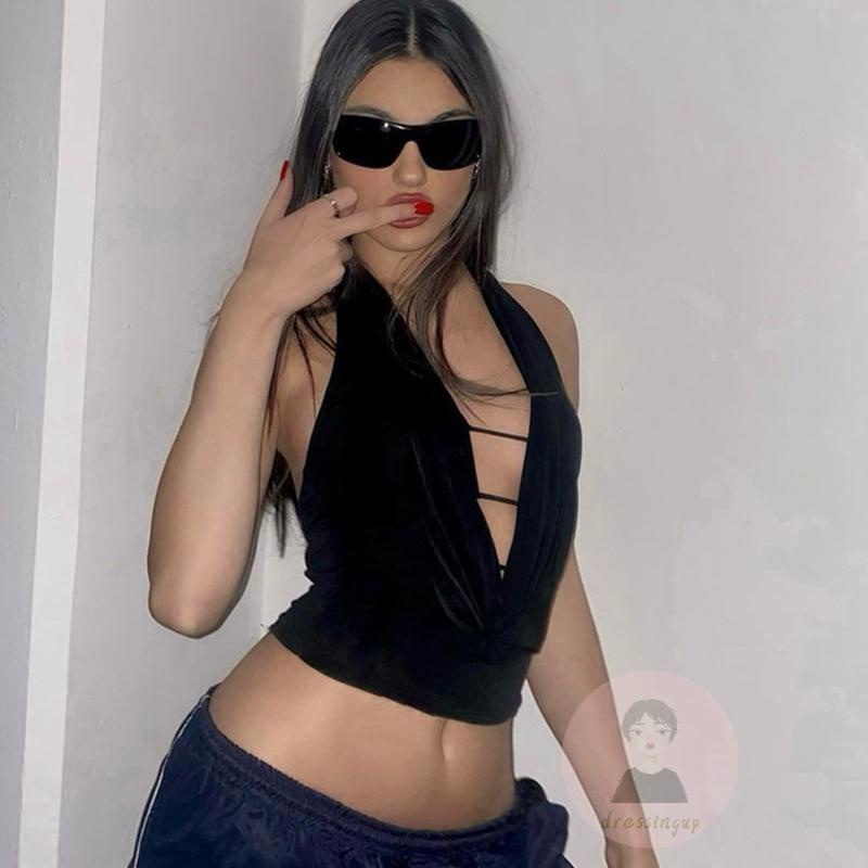 Áo Tank Top Hai Dây Hở Lưng Màu Sắc Thời Trang Mùa Hè Cho Nữ