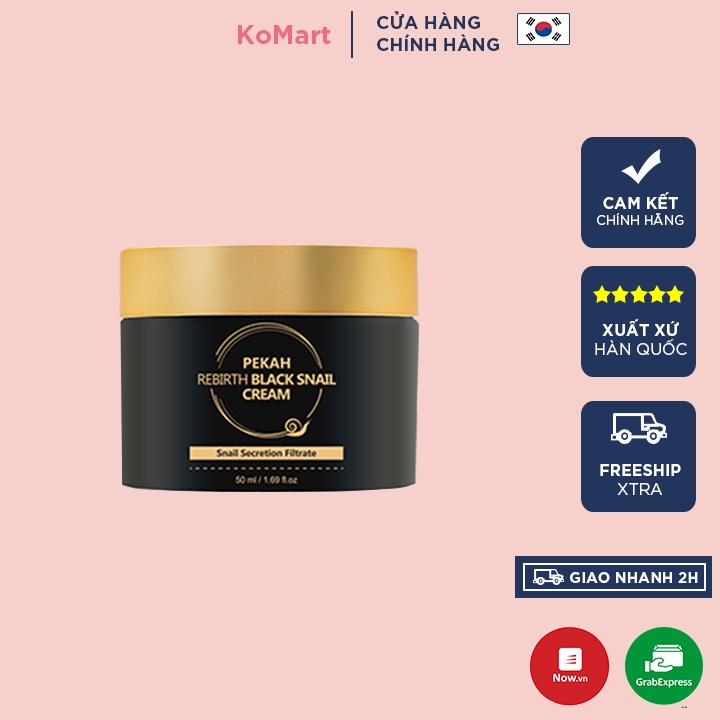 Kem Dưỡng Ẩm Và Phục Hồi Da Chiết Xuất Ốc Sên PEKAH Rebirth Black Snail Cream 50ml