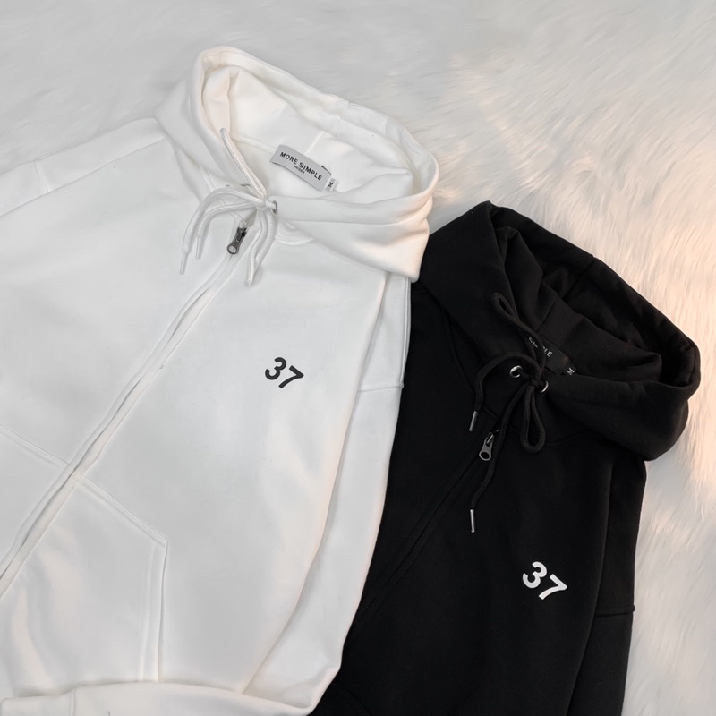 Áo Khoác Hoodie Phối Zip 37 Dập Chữ Nổi Vải Nỉ Bông Form Rộng Ulzzang | BigBuy360 - bigbuy360.vn