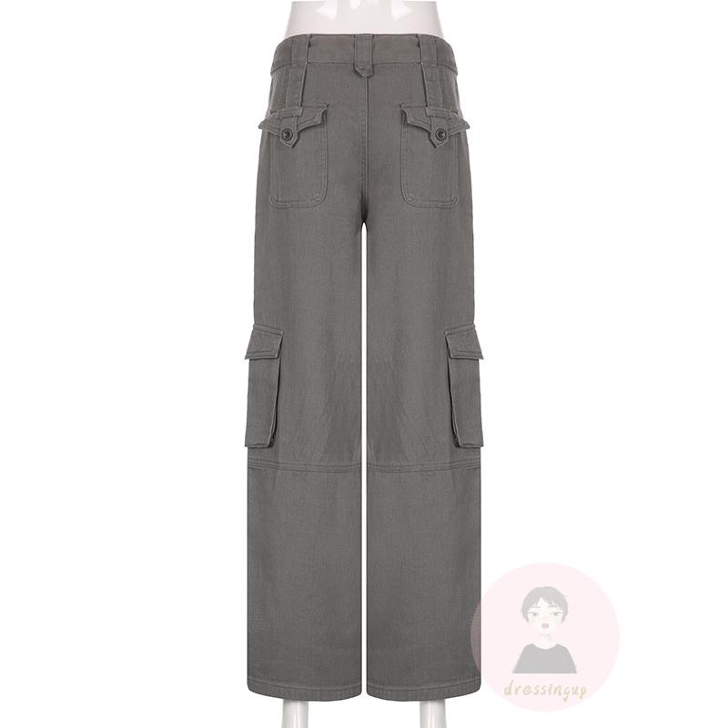 Quần Jeans Dài Ống Đứng Màu Trơn Có Túi Và Thắt Lưng Thời Trang Cho Nữ