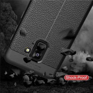Ốp lưng SamSung Galaxy A8 Plus 2018 silicon giả da, chống sốc Auto Focus