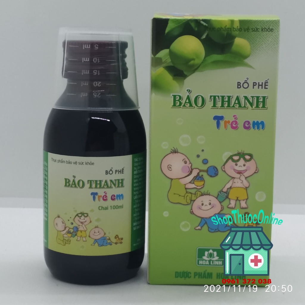 Siro ho - bổ phế Bảo Thanh trẻ em chai 100ml