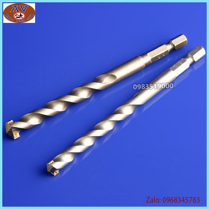 Bộ 5 mũi khoan bê tông chuôi lục giác 4 - 10mm cho khoan pin, điện