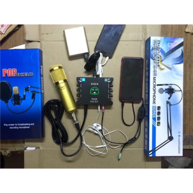 COMBO bộ livetream karaoke AMI BM 900, k10, dây, châm đế, màng lọc tai nghe j5