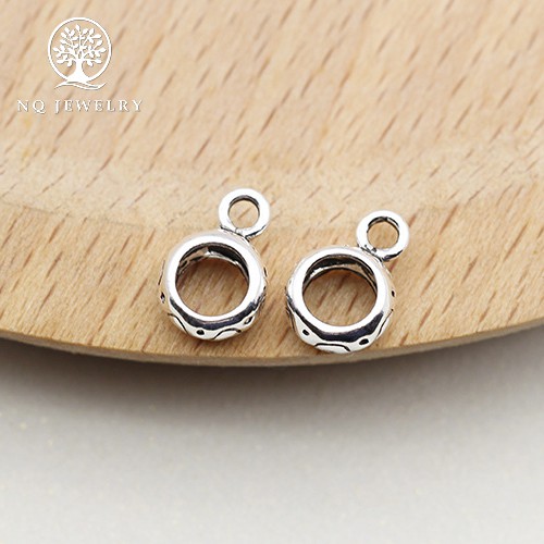 Charm bạc hình mặt trụ tròn treo - NQ Jewelry