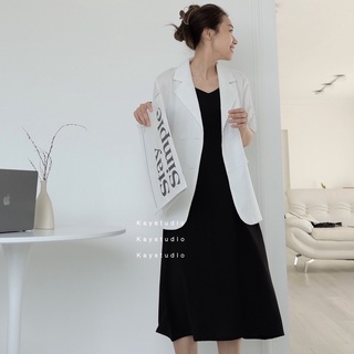 [KAYSTUDIO] ĐẦM LỤA ĐEN HAI DÂY