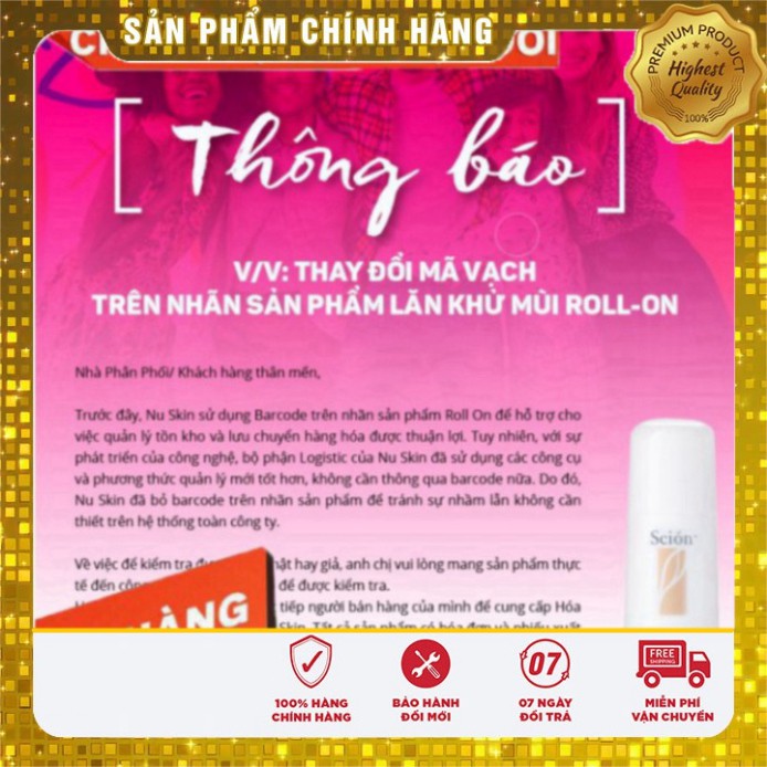 Lăn Khử Mùi NuSkin Scion Pure White Roll 100% dứt điểm hôi nách | BigBuy360 - bigbuy360.vn