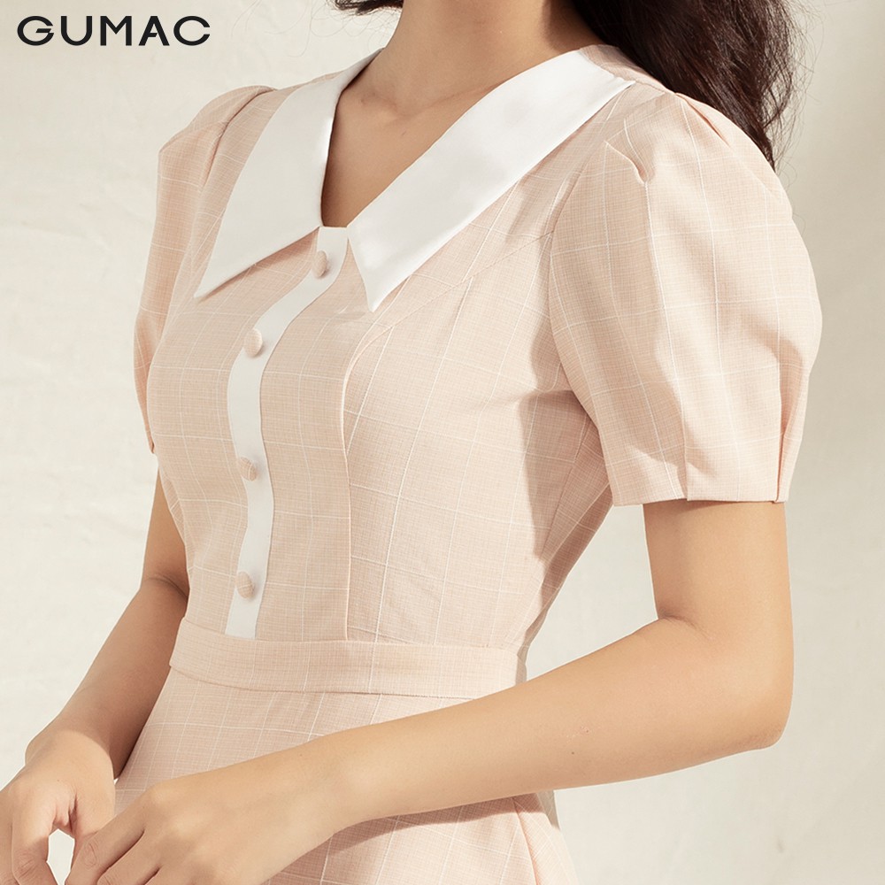 Đầm caro phối cổ DA1110 GUMAC | BigBuy360 - bigbuy360.vn