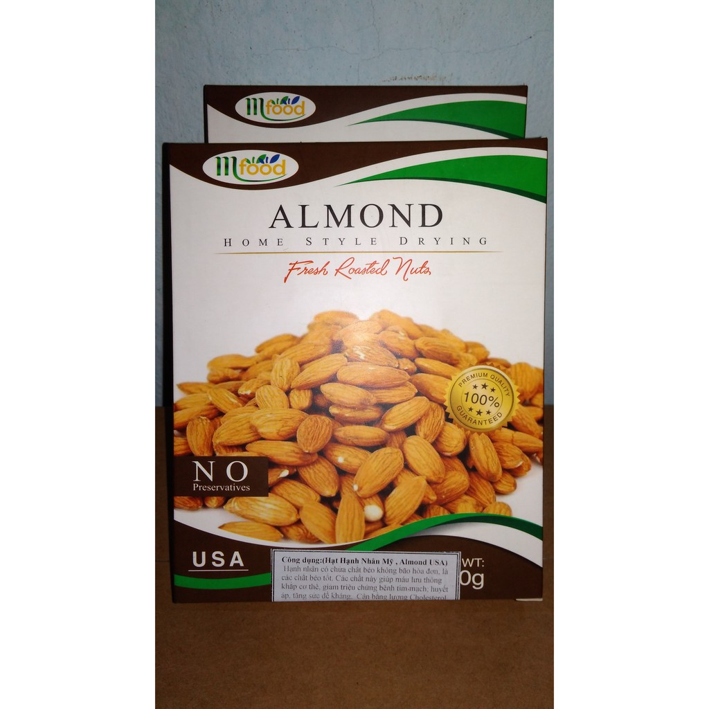 Hạnh nhân Mỹ sấy tách vỏ Mfoods hộp giấy 500g