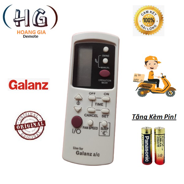 Remote điều khiển máy lạnh GALANZ - Hàng Tốt. Tặng kèm pin!