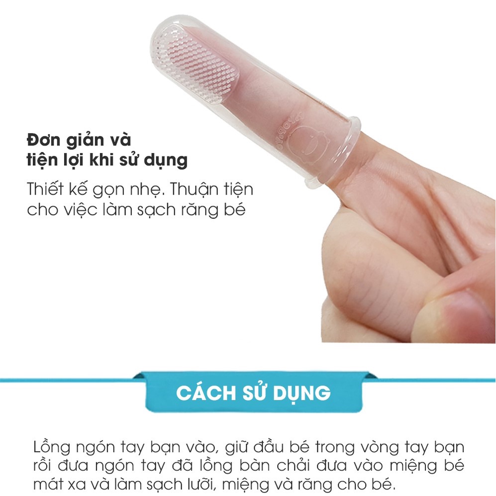 Bộ 2 bàn chải rơ lưỡi silicone cho bé sơ sinh Piyo Piyo màu trắng và hồng