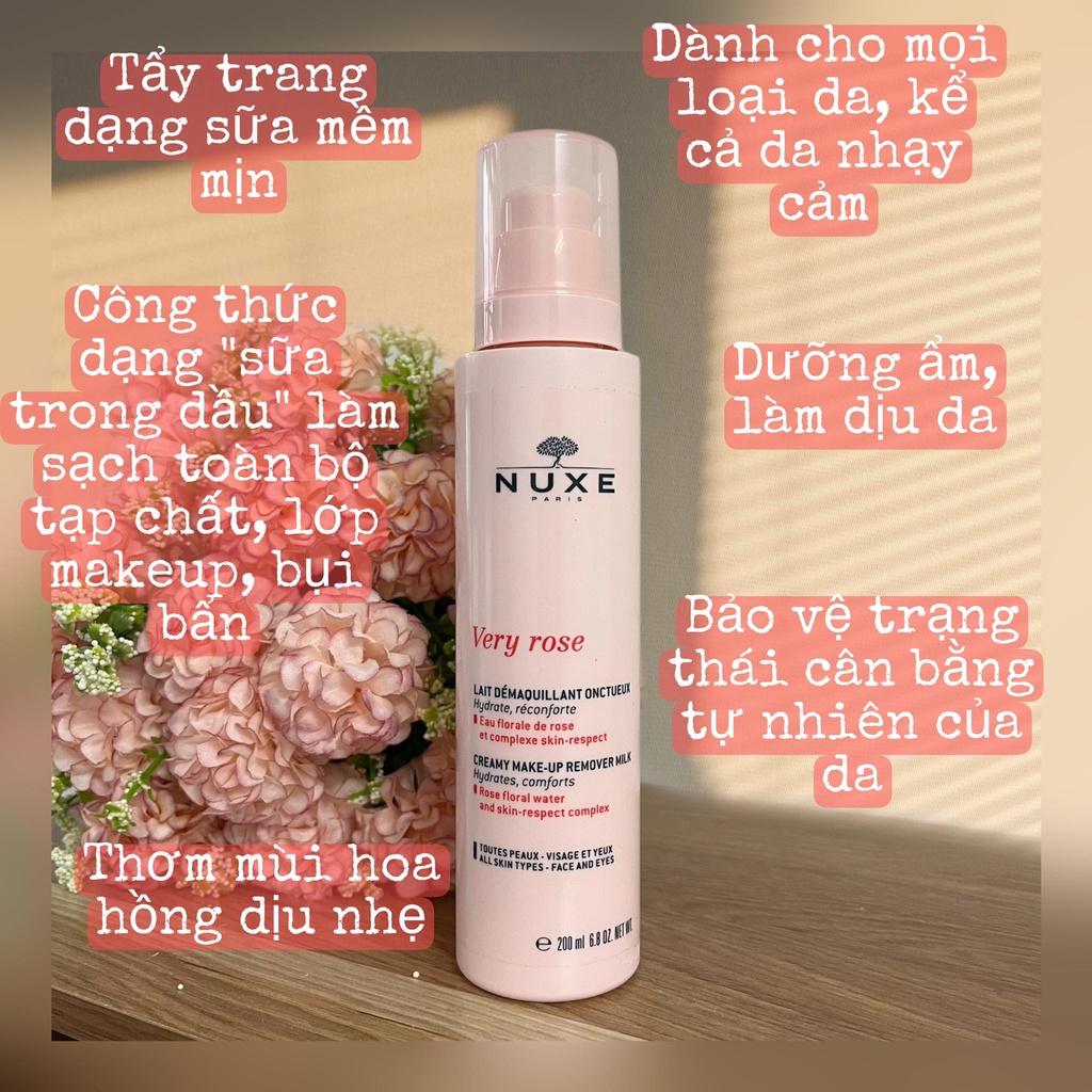 SỮA TẨY TRANG HOA HỒNG NUXE VERY ROSE CREAMY MAKE-UP REMOVER MILK