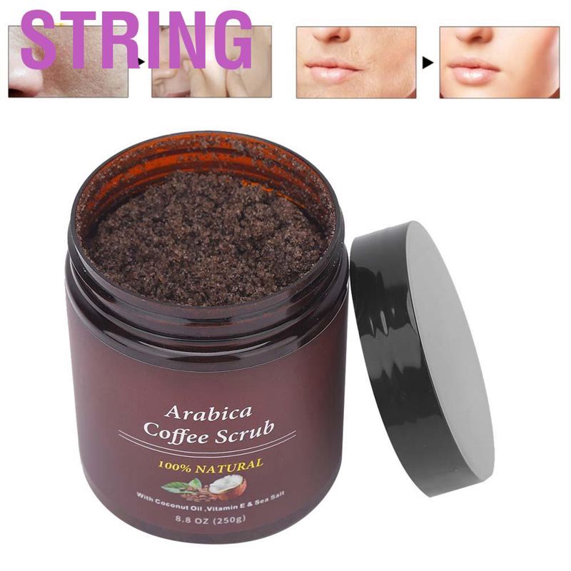 String Professional Coffee Body Scrub Cream Exfoliating Anti-Aging Burning Fat Skin Care 250g