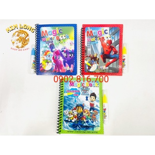 Sách - Tranh tô màu nước ma thuật thần kỳ tự xóa tái sử dụng Siêu nhân nhện Spiderman - Biệt đội chó cứu hộ - Ngựa Pony