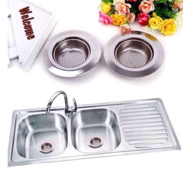 Combo 02 dụng cụ lọc rác bồn rửa chén inox chống gỉ