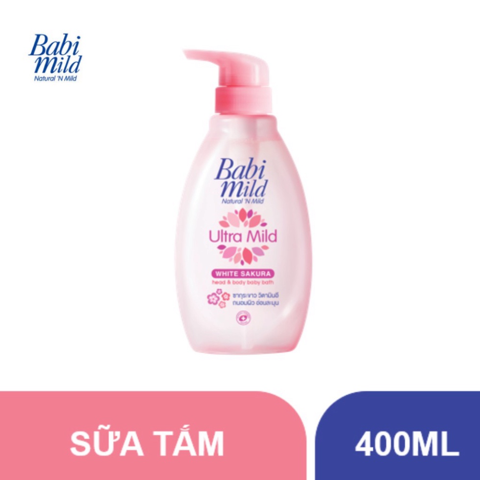 Sữa tắm trẻ em Babi Mild - White Sakura chai 400ml