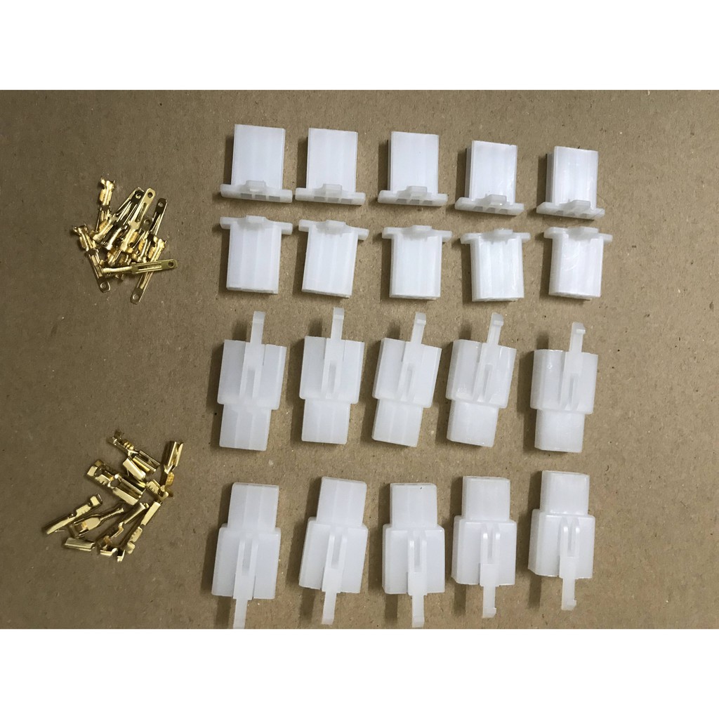 Đầu cos xe máy-Giắc nhựa 3P + ghim đực cái 2.8mm