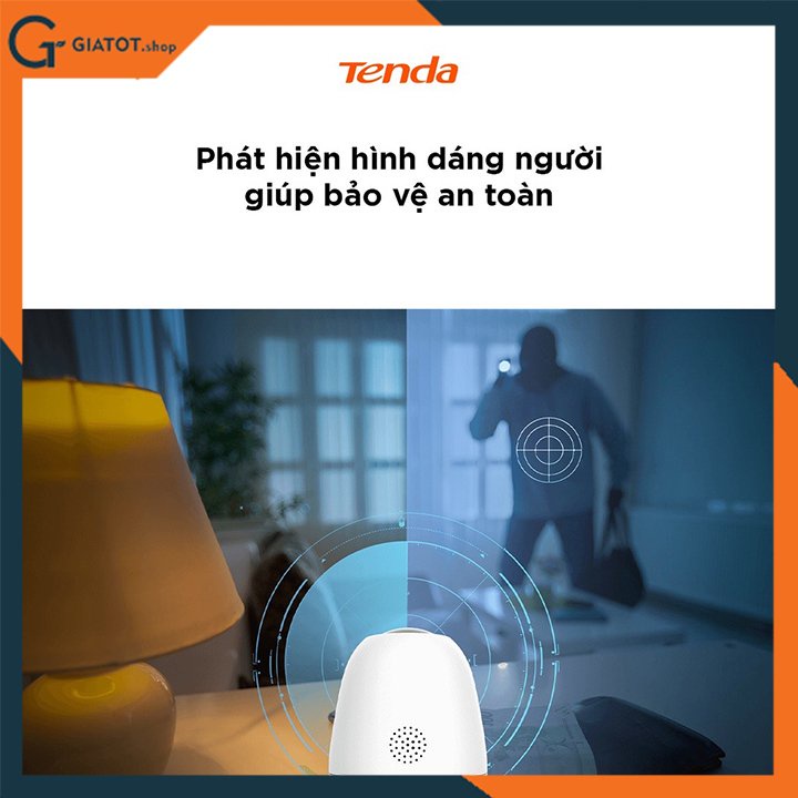 Camera IP Wifi Tenda CP6 chuẩn hình ảnh 2K xoay 360° - Chính hãng