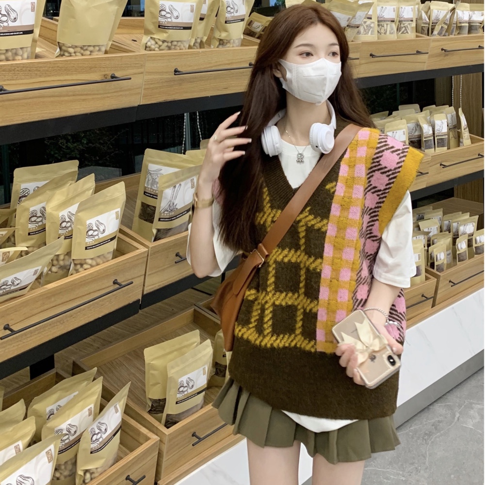 Áo len không tay dáng rộng màu sắc thời trang cho nữ