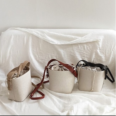 [SẴN] Túi giỏ dạ mix dây da mảnh đeo chéo cực xinh - P020 | BigBuy360 - bigbuy360.vn