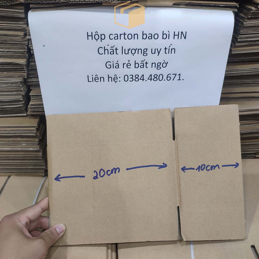 Hộp carton 20x10x10xcm, hộp đựng quần áo, gia dụng, Hộp Carton gói hàng, đóng hàng chất lượng giá rẻ.