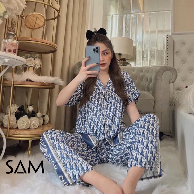 Đồ ngủ nữ pijama hàn quốc, bộ mặc nhà, chất lụa mềm mịn, Samluxuryshop