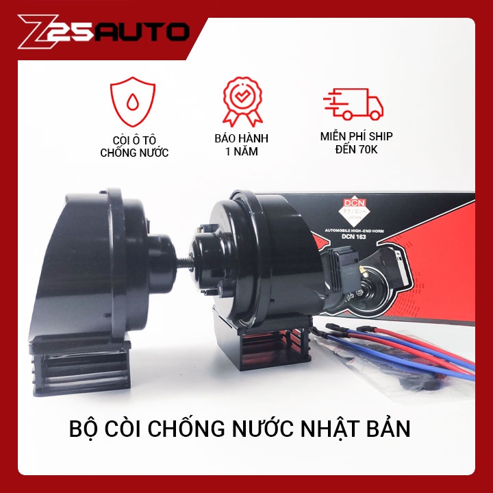 Còi sên ô tô chống nước DCN Nhật Bản 12V bảo hành 1 năm 1 đổi 1