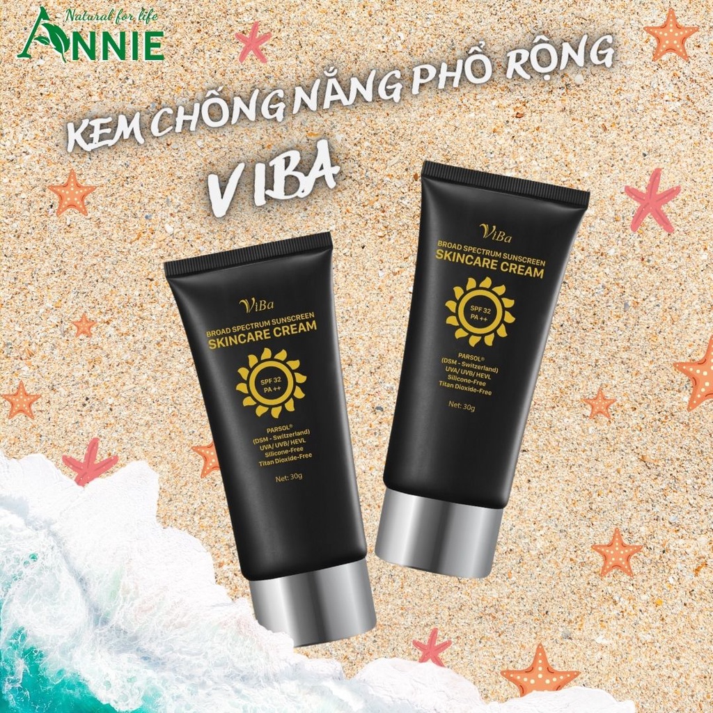 kem chống nắng viba dưỡng da nâng tông kiềm dầu SPF 32, PA ++ bảo vệ khỏi tia UV