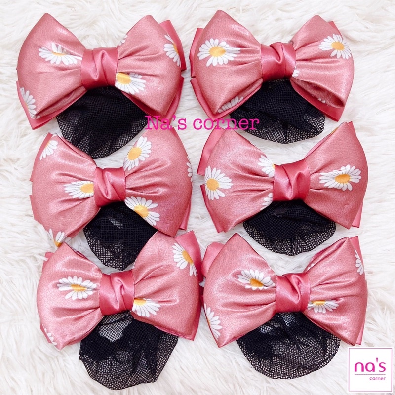 Kẹp lưới bới tóc búi tóc hoạ tiết cao cấp (1)