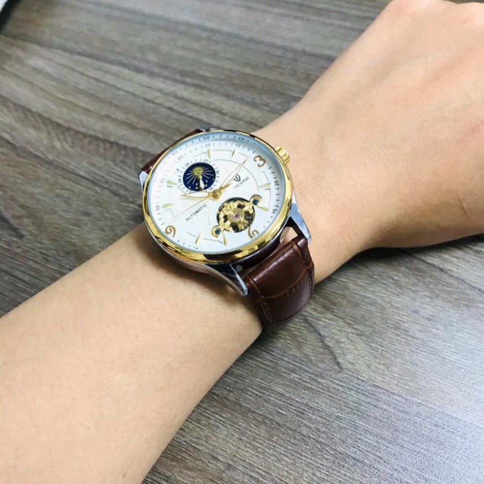 SIÊU SALE 💥CHÍNH HÃNG💥 Đồng Hồ Nam TEVISE T820 Automatic Full Box Chống Nước, Chống xước, Đồng Hồ Cơ Dây Da Mặt Kính T