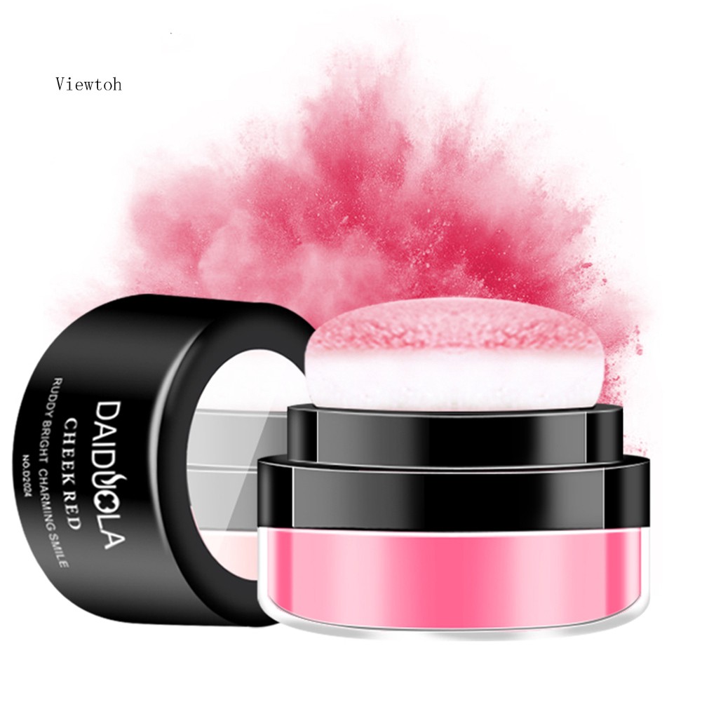 [Hàng mới về] Hộp phấn má hồng DAIDUOLA trang điểm tự nhiên tích hợp bông phấn hình nấm tiện dụng