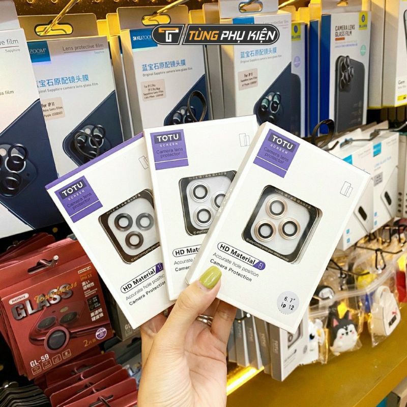 Bộ 3 miếng dán mắt Camera TOTU iPhonen 13 Pro Max/ 12 Mini/ 12/ 12 Pro/ 12 Pro Max siêu bảo vệ ( Full Box )