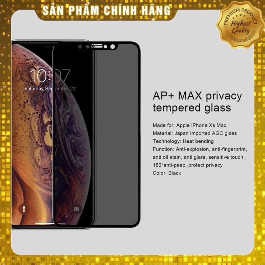 Dán kính cường lực chống nhìn trộm Nillkin AP+ MAX dành cho iPhone X / XS-Hàng chính hãng(bảo vệ sự riêng tư)