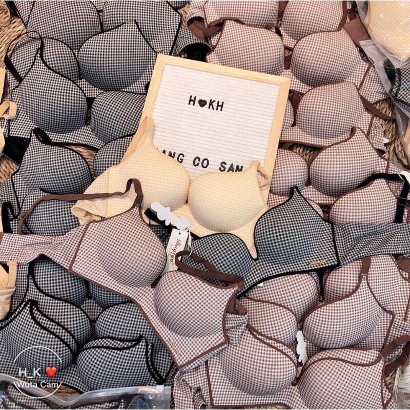 Áo Lót Nữ Thông Hơi Không Gọng Phối Kẻ Caro Quyến Rũ K68