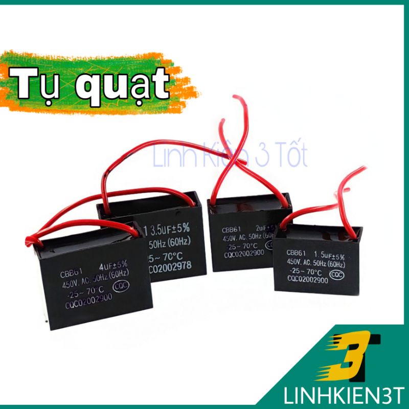 Tụ quạt treo tường- quạt trần - quạt cây 400v / 1.2uf 1.5uf 2uf 3uf 4uf 5uf