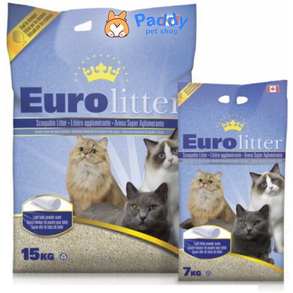 gg1 Cát Vệ Sinh Cao Cấp Cho Mèo Euro Litter 15kg 2 Mùi Hương (Cát Tự Nhiên - Nhập Khẩu Từ Canada)