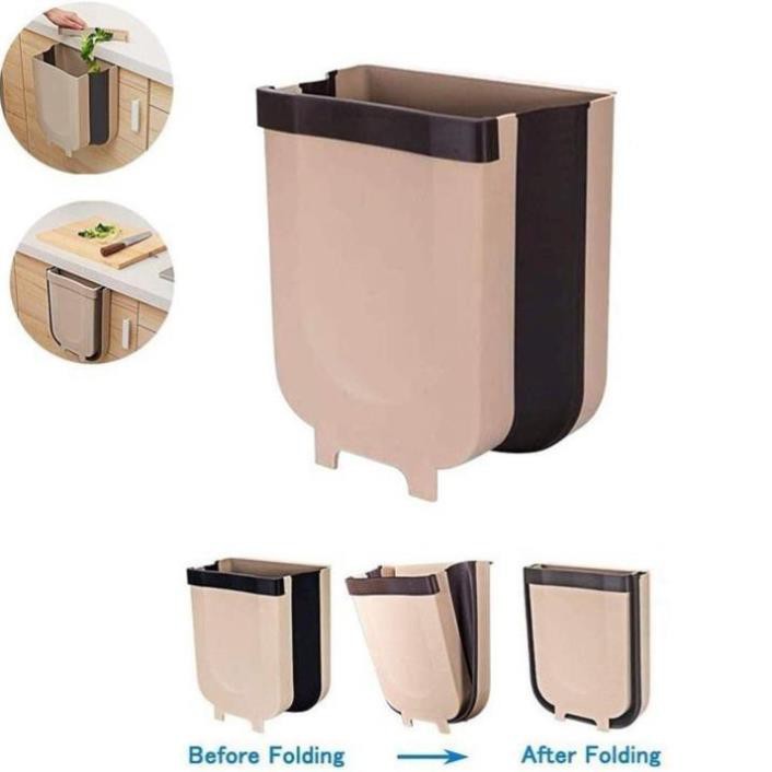 ⚡SIZE LỚN⚡Thùng Rác Gập Gọn Cài Cánh Cửa Hoặc Đặt Trên Mặt Sàn