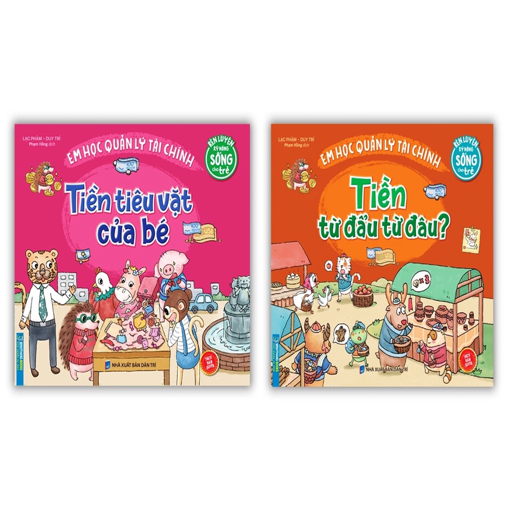 Sách - Combo 2 cuốn Em học quản lý tài chính - tiền tiêu vặt của bé và Em học quản lý tài chính - tiền từ đẩu từ đâu ?