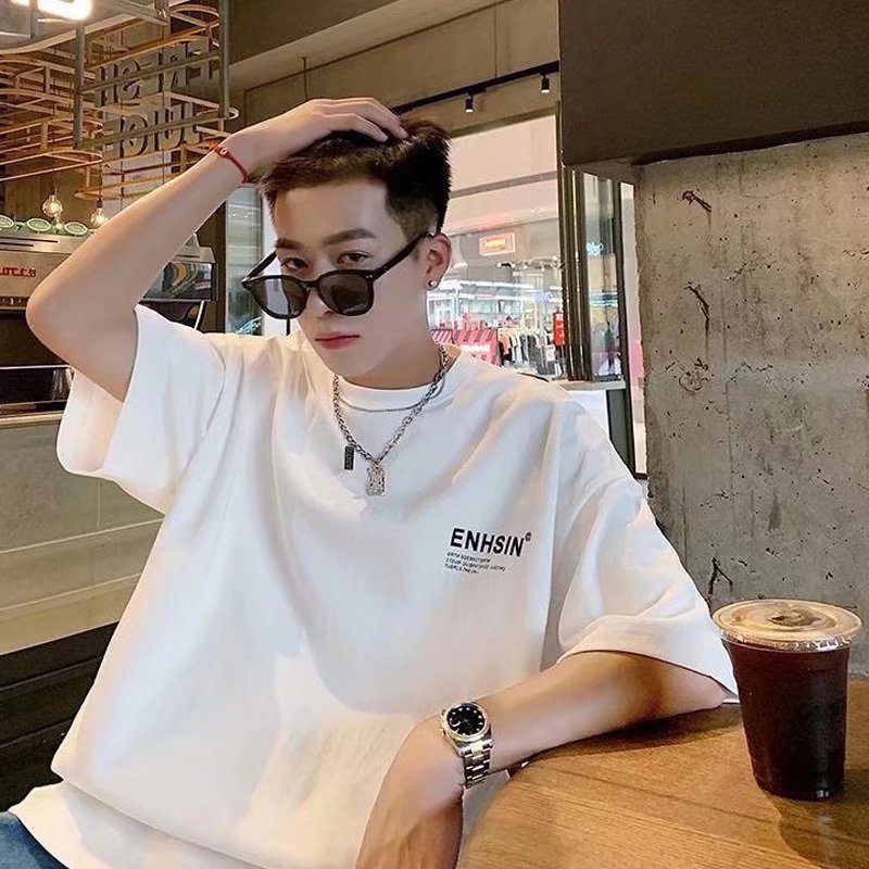 Áo Thun Tay Ngắn Cổ Tròn In Chữ Thời Trang Dành Cho Nam