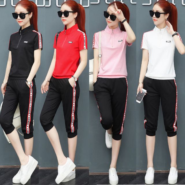 Bộ đồ thể thao lửng logo STT395