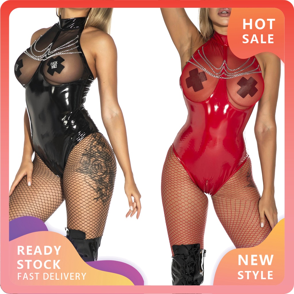 Bộ Áo Liền Quần Da Hở Lưng Gợi Cảm Cho Nữ