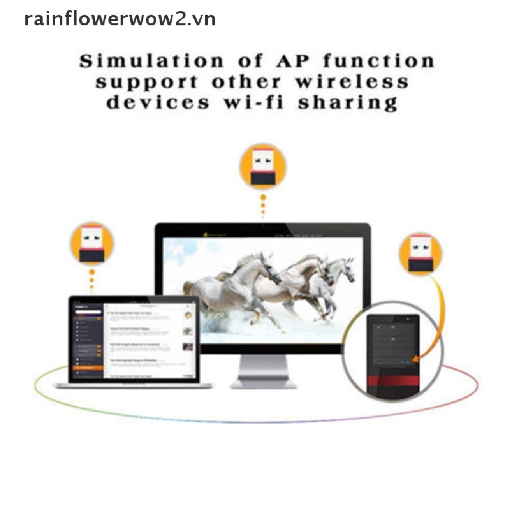 Thẻ Mạng internet Không Dây usb 2.0 802.11n / g / b Cho Máy Tính Để Bàn