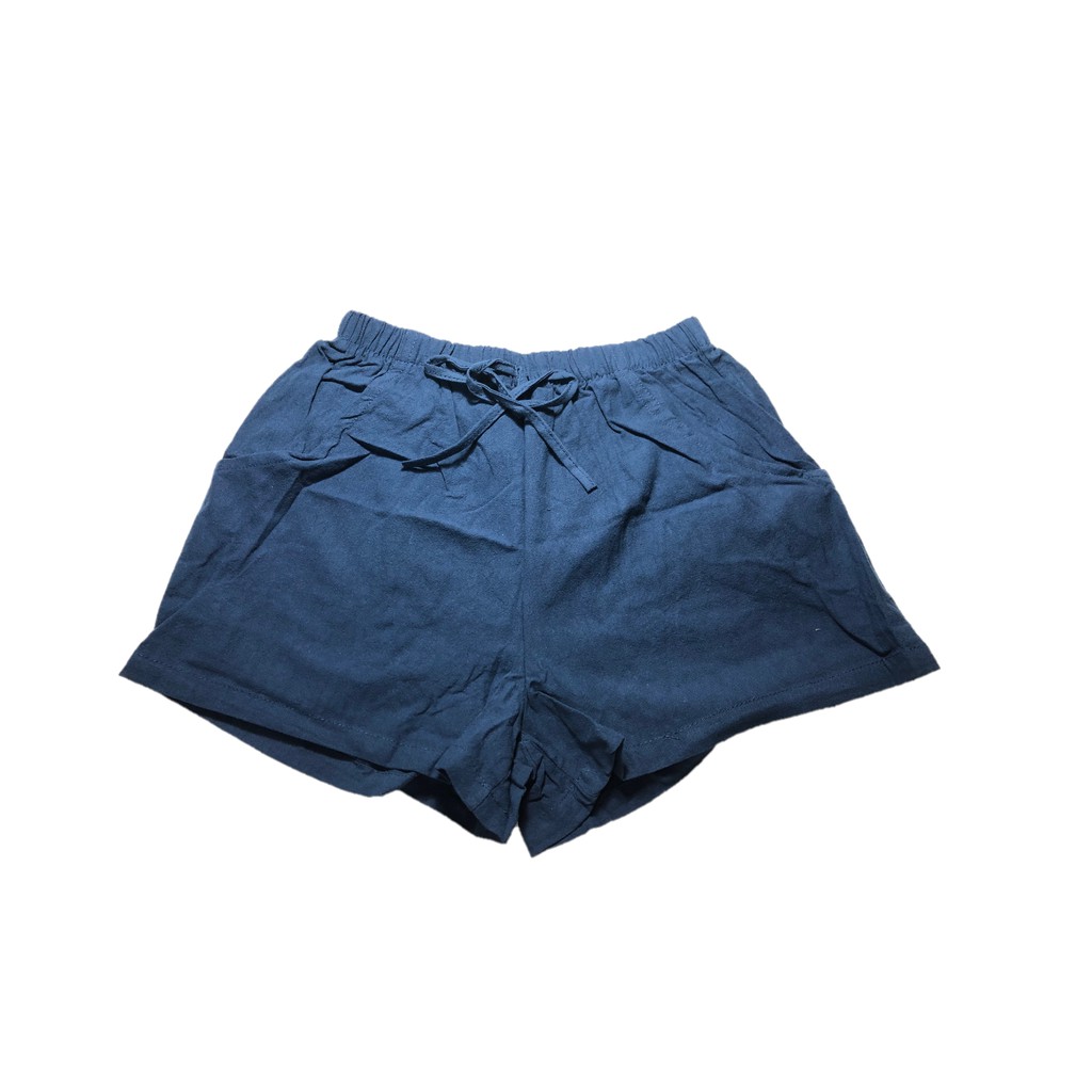 Quần Short Nữ Cotton Cạp Chun Ống Rộng Thoáng Mát