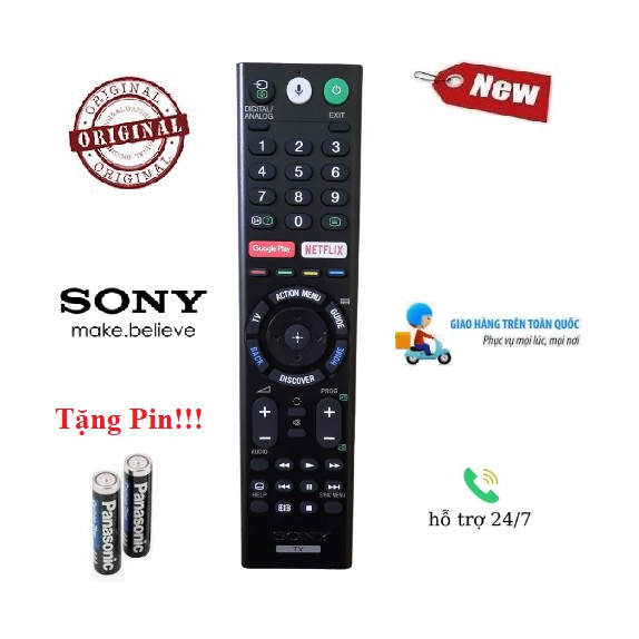 Remote Điều khiển tivi Sony giọng nói- Hàng mới logo Sony mạ bạc BH 6 tháng Tặng kèm Pin